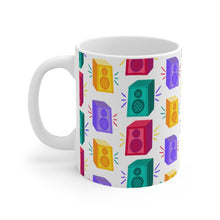 Load image into Gallery viewer, Brightly Colored Speakers Mug 11oz/15oz DeeJay DJ Musician Gift Unisex Shipping Included