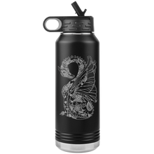 Load image into Gallery viewer, Dragon Tattoo Inspired 32oz Insulated Water Bottle, Laser Etched, Multi Colors, Shipping Included