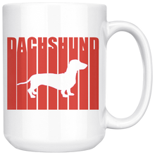 Load image into Gallery viewer, Retro Cool Dachshund Text Mug, 15 oz, Multiple Colors - Free Shipping