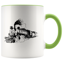 Load image into Gallery viewer, Vintage Sketch Locomotive, 11oz Ceramic Accent Mug, Free Shipping