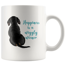Load image into Gallery viewer, Doxie Happiness Mug - Black and Tan - 11 & 15 oz - FREE SHIPPING