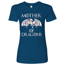 Load image into Gallery viewer, Mother of Dragons, Full Floral Graphic Woman's Boyfriend Crew Shirt, Multi Colors, Extended Sizes, Free Shipping