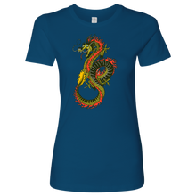 Load image into Gallery viewer, Chinese Art Dragon Women's Boyfriend Crew Shirt, Extended Sizes Available, Shipping Included