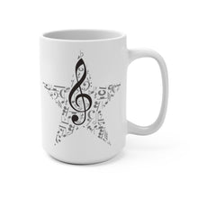Load image into Gallery viewer, Treble Clef Over Music Symbol Background Mug 11oz/15oz Multi Shapes Singer Musician Gift Unisex Shipping Included