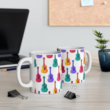 Load image into Gallery viewer, Brightly Colored Acoustic Guitars Mug 11oz/15oz Musician Gift Unisex Shipping Included