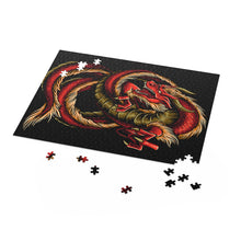 Load image into Gallery viewer, Red and Gold Dragon Puzzle (120, 252, 500-Piece)