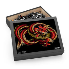 Load image into Gallery viewer, Red and Gold Dragon Puzzle (120, 252, 500-Piece)