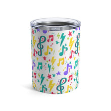 Load image into Gallery viewer, Brightly Colored Music Symbols Insulated Tumbler 10oz Unisex Gift Musician Shipping Included