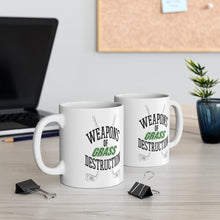 Load image into Gallery viewer, WEAPONS OF GRASS DESTRUCTION Mug 11oz/15oz Golf Funny Silly Gift Shipping Included