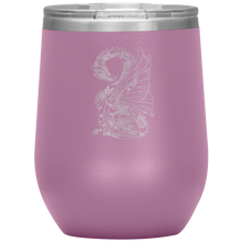 Load image into Gallery viewer, Tattoo Inspired Dragon Design 12oz Insulated Wine Tumbler, Laser Etched, Multi Colors, Shipping Included