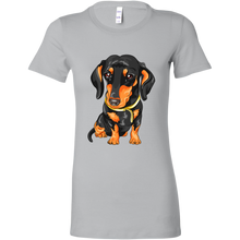 Load image into Gallery viewer, Black & Tan Doxie Vector Rendering Women's T-Shirt, Multi Colors, Extended Sizes, Free Shipping
