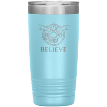 Load image into Gallery viewer, Dragon - BELIEVE, 20 oz Insulated Travel Tumbler, Laser Etched, Multi Colors, Shipping Included