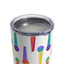Load image into Gallery viewer, Brightly Colored All Over Microphones Print Insulated Tumbler 10oz Unisex Gift Musician Shipping Included