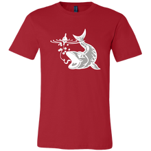 Load image into Gallery viewer, Biting Fish Graphic on Men's Unisex T-Shirt, Multi Colors, Extended Sizes, Shipping Included