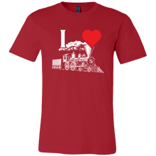 Load image into Gallery viewer, I Heart Trains Mens T Shirt, Multiple Colors, Extended Sizes, Shipping Included