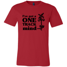 Load image into Gallery viewer, One Track Mind (Trains) - Unisex/Mens T-Shirt, Multiple Colors, Extended Sizes, Shipping Included