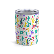 Load image into Gallery viewer, Brightly Colored Music Symbols Insulated Tumbler 10oz Unisex Gift Musician Shipping Included