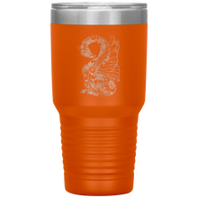 Load image into Gallery viewer, Tattoo Inspired Dragon Design, 30oz Insulated Travel Tumbler, Laser Etched, Multi Colors, Shipping Included