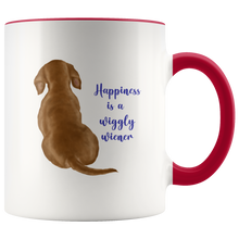 Load image into Gallery viewer, Red Doxie Happiness Accent Mug 11 oz - Free Shipping
