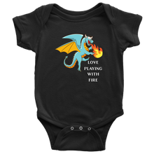 Load image into Gallery viewer, Blue Dragon Love Playing With Fire Short Sleeved Baby Bodysuit, Multi Colors, Free Shipping