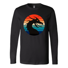 Load image into Gallery viewer, Retro Dragon Profile Unisex Long Sleeve T-Shirt, Extended Sizes Available, Free Shipping