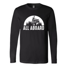 Load image into Gallery viewer, All Aboard (Train) - Unisex Long Sleeve T-Shirt, Extended Size, Shipping Included