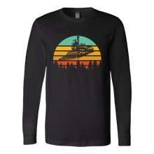 Load image into Gallery viewer, Retro Sunset Vintage Train - Unisex Long Sleeve T-Shirt, Multi Colors, Extended Sizes, Shipping Included