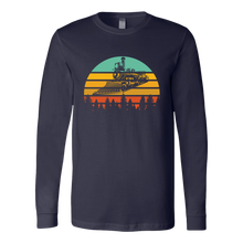 Load image into Gallery viewer, Retro Sunset Vintage Train - Unisex Long Sleeve T-Shirt, Multi Colors, Extended Sizes, Shipping Included