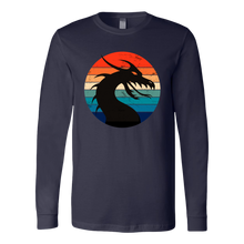 Load image into Gallery viewer, Retro Dragon Profile Unisex Long Sleeve T-Shirt, Extended Sizes Available, Free Shipping