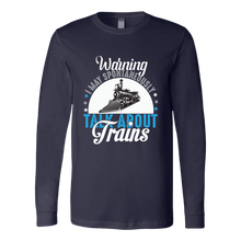Load image into Gallery viewer, Talk About Trains Unisex Long Sleeve T-Shirt Extended Sizes Available Shipping Included