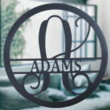 Load image into Gallery viewer, ORGANIC FLOURISH Circle Monogram - Steel Sign, Multiple Sizes and Colors Available