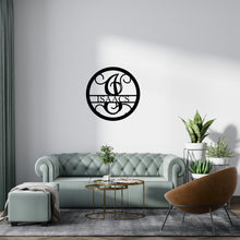 Load image into Gallery viewer, ORGANIC FLOURISH Circle Monogram - Steel Sign, Multiple Sizes and Colors Available