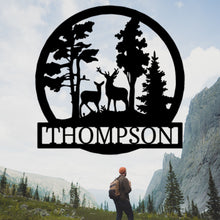 Load image into Gallery viewer, DEER IN THE WOODS - Steel Sign, Multiple Sizes and Colors Available