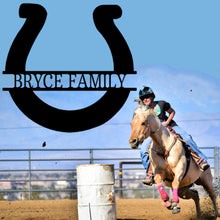 Load image into Gallery viewer, MINIMALIST & SIMPLE HORSESHOE Monogram - Steel Sign, Multiple Sizes and Colors Available