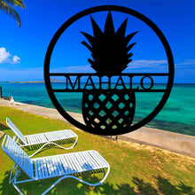 Load image into Gallery viewer, TROPICAL & WELCOME PINEAPPLE Monogram - Steel Sign, Multiple Sizes & Colors Available
