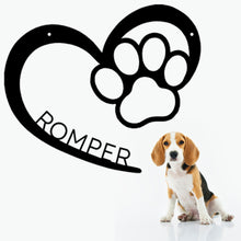 Load image into Gallery viewer, I Heart Dogs Monogram - Steel Sign, Multiple Sizes and Colors, Foster Rescue Pet Lover Pup Doggo Name