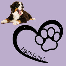 Load image into Gallery viewer, I Heart Dogs Monogram - Steel Sign, Multiple Sizes and Colors, Foster Rescue Pet Lover Pup Doggo Name
