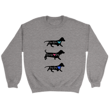 Load image into Gallery viewer, Doxie Hearts x Three Unisex Sweatshirt Multi Color Extended Sizes Free Shipping