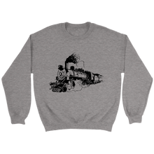 Load image into Gallery viewer, Distressed Old Steam Train Unisex Sweat Shirt Multi Colors Extended Sizes Shipping Included