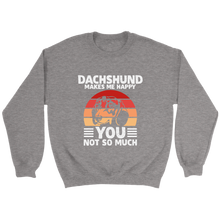 Load image into Gallery viewer, Dachshund Makes Me Happy Unisex Sweatshirt Multi Color Extended Sizes Free Shipping