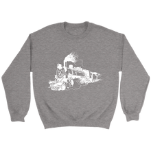 Load image into Gallery viewer, Distressed Old Steam Train Unisex Sweat Shirt Multi Colors Extended Sizes Shipping Included