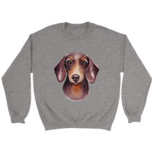 Load image into Gallery viewer, Doxie Head Watercolor Unisex Sweatshirt Multi Color Extended Sizes Free Shipping