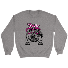 Load image into Gallery viewer, Wirehair Dachshund With Glasses Unisex Sweatshirt Multi Color Extended Sizes Free Shipping