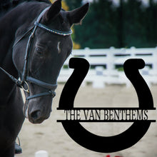 Load image into Gallery viewer, MINIMALIST & SIMPLE HORSESHOE Monogram - Steel Sign, Multiple Sizes and Colors Available