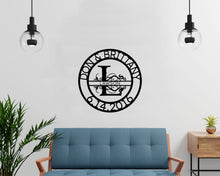 Load image into Gallery viewer, ELABORATE SPLIT LETTER Monogram/Family Name - Steel Sign, Multiple Colors and Sizes Available