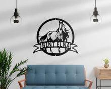 Load image into Gallery viewer, WINDBLOWN HORSE Monogram - Steel Sign, Multiple Sizes and Colors Available