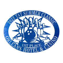 Load image into Gallery viewer, Stunning Bowling Trophy Award Appreciation Monogram Oval Plaque, Multi Sizes and Colors