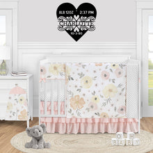 Load image into Gallery viewer, Baby Love Monogram - Powder Coated Steel Sign for Infant's Nursery Birth Stats Decor Wall Art