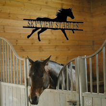 Load image into Gallery viewer, RUN LIKE the WIND Horse Monogram - Steel Sign, Multiple Sizes and Colors Available