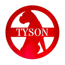 Load image into Gallery viewer, Critter Collection BOXER Name Monogram, Laser Cut Steel Sign, Multi Sizes & Colors